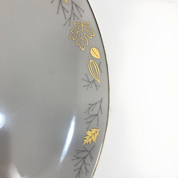 Franciscan China Gold Leaves Round 10.25” Dinner Plate 1950s Gladding McBean - Picture 2 of 6